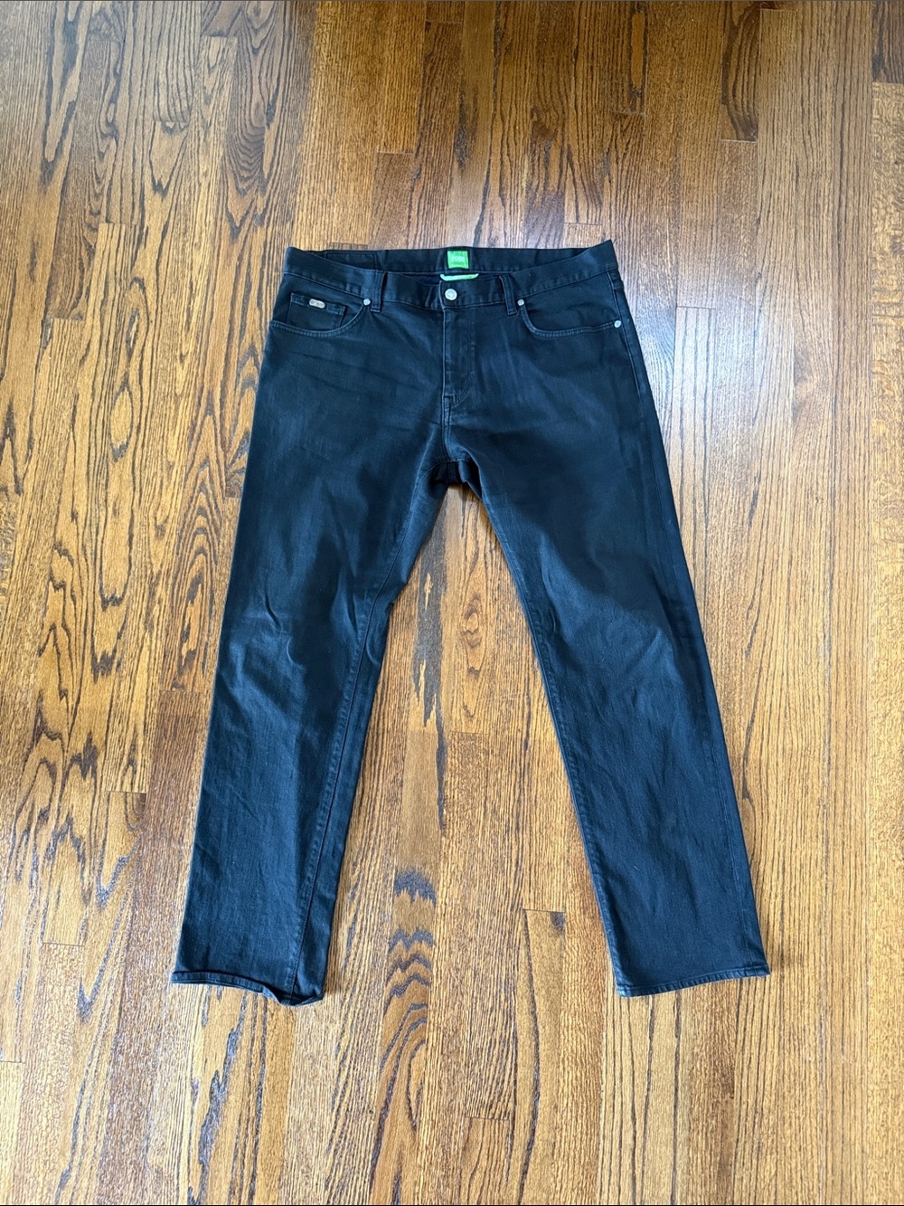 Boss Hugo Boss Men’s 38/32 Black Slim Stretch Straight Jeans Streetwear